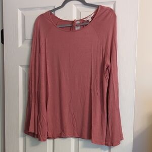 LC Lauren Conrad Dusty Rose Long Sleeve Blouse